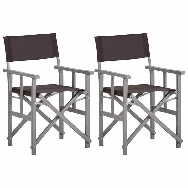 vidaXL Chaises de metteur en scène 2 Pièces Bois massif d'acacia