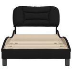 vidaXL Cadre de lit sans matelas Hvar noir 90x190 cm tissu