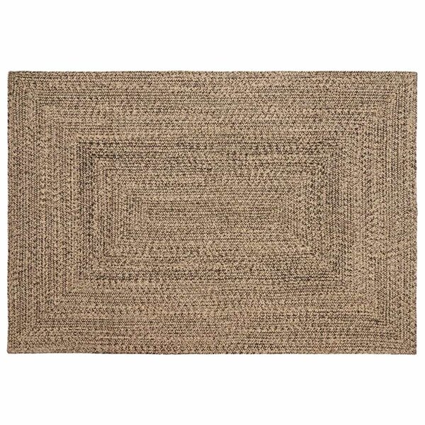 vidaXL Tapis de surface Rectangulaire Naturel et Noir 120 x 170 cm
