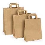 Sac kraft brun recyclé à poignées plates raja 26 x 35 x 12 cm (lot de 250)