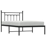 vidaXL Cadre de lit métal avec tête de lit noir 100x200 cm