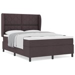 vidaXL Lit à ressorts avec matelas Marron foncé 160 x 200 cm tissu