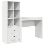vidaXL Bureau avec rangement avec tiroir 2 Pièces Blanc 90 x 40 x 76 cm