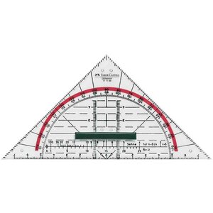 Equerre rapporteur BK 1 avec poignée Hypothénuse 14 cm FABER-CASTELL