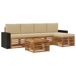 vidaXL Ensemble de canapés d'extérieur 6 Pièces Naturel et Beige