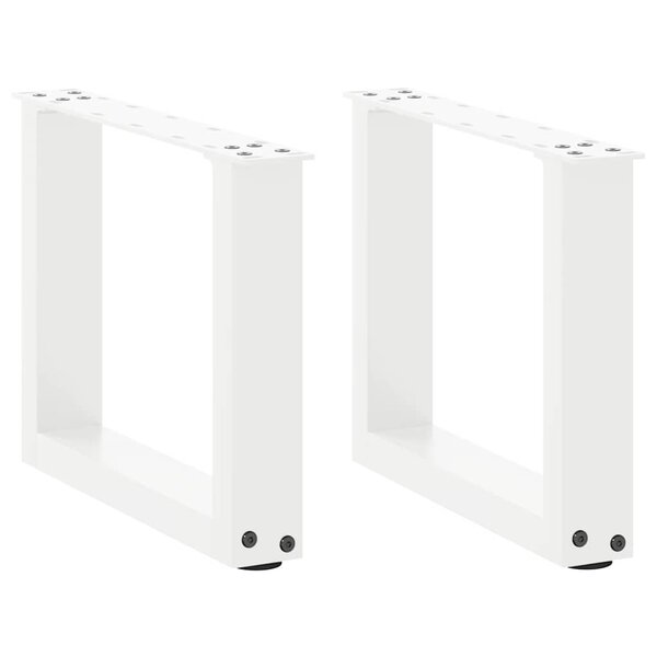 vidaXL Pieds de table basse en U 2 pièces Blanc 40 x (30-31) cm Acier
