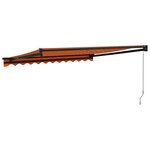 vidaXL Auvent rétractable orange et marron 3x2 5 m tissu et aluminium