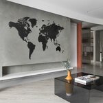 MiMi Innovations Décoration carte du monde murale Bois Noir 280x170 cm