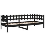 vidaXL Lit de jour sans matelas noir 90x200 cm bois de pin massif
