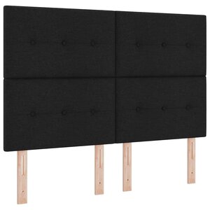 vidaXL Tête de lit LED avec des lumières à LED Noir 144 cm Polyester