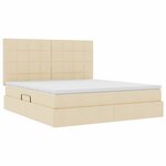 vidaXL Lit avec rangement et LED Crème 160 x 200 cm Polyester