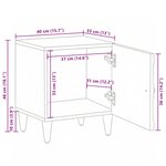 vidaXL Cabinet de chevet 2 Pièces Blanc 40 x 33 5 x 46 cm