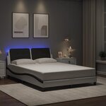 vidaXL Cadre de lit avec LED sans matelas blanc et noir 120x200 cm