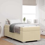 vidaXL Cadre de lit avec matelas Crème 100 x 200 cm tissu