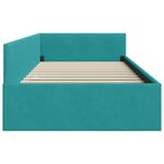 vidaXL Cadre de lit d'angle Turquoise 90 cm x 200 cm tissu