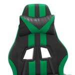 vidaXL Chaise de jeu pivotante Noir et vert Similicuir