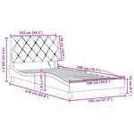 vidaXL Cadre de lit avec LED sans matelas gris foncé 100x200 cm tissu