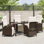 vidaXL Ensemble de salle à manger pour jardin 5 Pièces Marron Poly rotin
