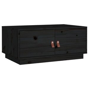 vidaXL Table basse Noir 80x50x35 cm Bois massif de pin