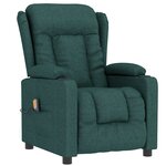 vidaXL Fauteuil de massage Vert foncé Tissu