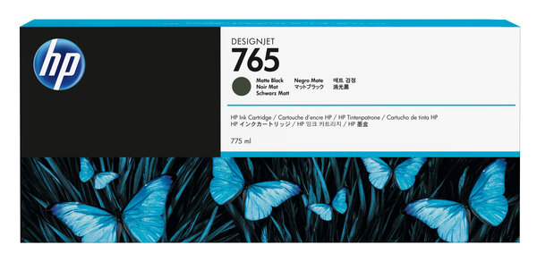 Hp hp 765 775 ml matte black ink cartridge hp 765 cartouche d encre noir mat capacite standard 775ml pack de 1