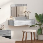 vidaXL Table de maquillage murale Gris sonoma 83x40x70 cm