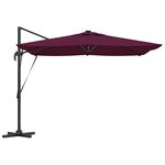 vidaXL Parasol Rouge bordeaux 286 x 285 x 270 cm Aluminium