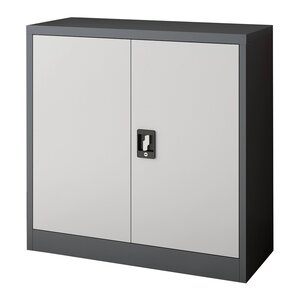 Armoire de bureau casier de bureau meuble de rangement pour salon bureau chambre atelier acier laqué 90 x 40 x 90 cm gris foncé et gris clair 03_0006323