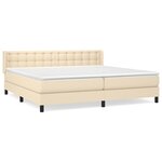 vidaXL Sommier à lattes de lit avec matelas Crème 200x200 cm Tissu
