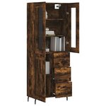 vidaXL Buffet haut Chêne fumé 69 5x34x180 cm Bois d'ingénierie