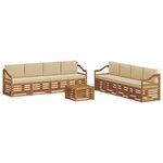 vidaXL Ensembles de canapés avec coussin 9 Pièces Naturel et Beige