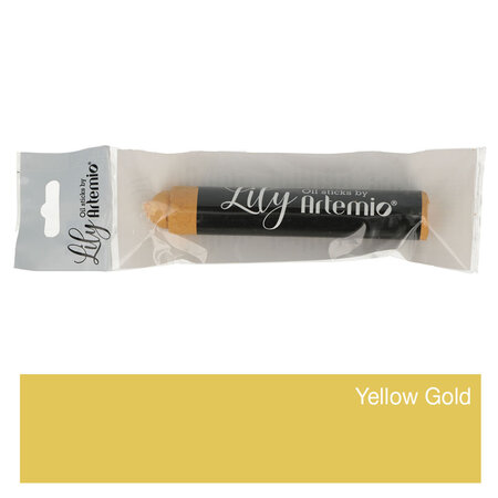 Stick Lily Yellow Gold - Peinture À L'Huile - 10X1 7 Cm