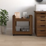 vidaXL Chariot de bureau Chêne marron 60x45x60 cm Bois d'ingénierie