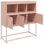 vidaXL Buffet rose 100 5x39x107 cm acier
