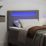 vidaXL Tête de lit LED Gris 90 cm Cuir synthétique
