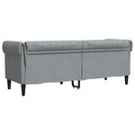vidaXL Canapé Chesterfield Gris clair 201.5 x 74.5 x 74.5 cm tissu