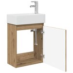 vidaXL Meuble de salle de bain avec robinet Chêne artisanal