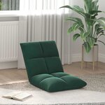 vidaXL Fauteuil de sol ajustable Vert foncé Velours