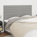 vidaXL Têtes de lit 4 Pièces Gris clair 90x5x78/88 cm Tissu