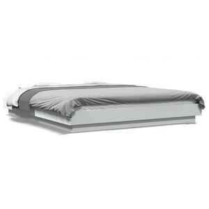 vidaXL Cadre de lit avec lumières LED sans matelas blanc 160x200 cm