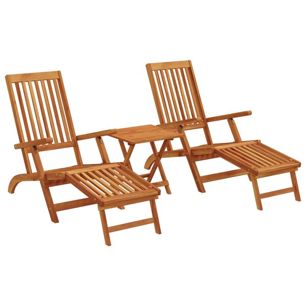 vidaXL Chaise longue inclinable et pliable 2 Pièces Naturel