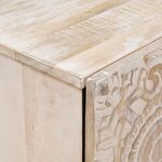 vidaXL Meuble TV Blanc 105 x 33 5 x 46 cm Bois de mangue massif