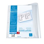 Sachet 10 pochettes perforées PP lisse HQ 9/100e - A3 horizontal - Cristal EXACOMPTA
