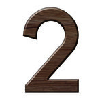 Numéro 2-Numéro adhésif pour boîtes aux lettres - Résine de 3 mm, hauteur environ 50 mm - Voyager (chêne moyen)