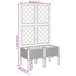 vidaXL Jardinière avec treillis gris 80x40x142 cm PP