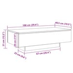 vidaXL Table basse sonoma gris 100x49 5x31 cm bois d'ingénierie