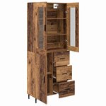 vidaXL Haut Armoire 2 Pièces Bois Ancien Bois Aggloméré et Verre