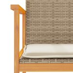 vidaXL Chaises de jardin coussins lot de 2 beige résine tressée bois
