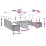 vidaXL Ensemble de canapé de jardin 10 Pièces Noir Poly rotin