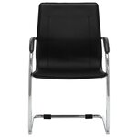 Chaise fauteuil siège de bureau informatique étude cantilever similicuir noir 02_0023995